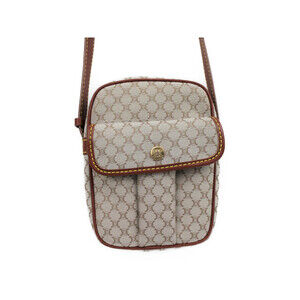 CELINE Macadam Shoulder Bag Brown Beige Tan Retro Modern Style